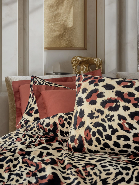 Постільна білизна євро розмір Cotton Box Lux Satin Leoluxe Kiremit - Фото 2 Постільна білизна євро розмір Cotton Box Lux Satin Leoluxe Kiremit - зображення 2