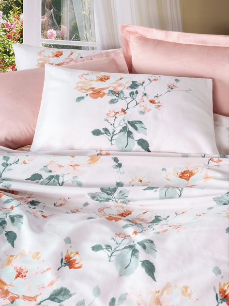 Постільна білизна євро розмір Cotton Box Lux Satin Verna Pudra - зображення 2