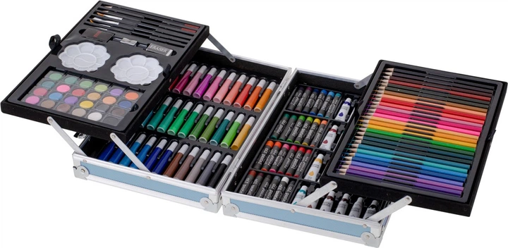 Zestaw artystyczny KIK do malowania w walizce 145 el. Niebieski KX5353_1 (5903039730403) - obraz 2
