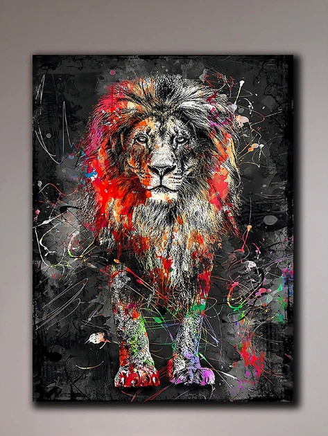 Картина для інтерєру з лівом - Lion ART - 60х80 см - Фото 1 Картина для інтерєру з лівом - Lion ART - 60х80 см - зображення 1