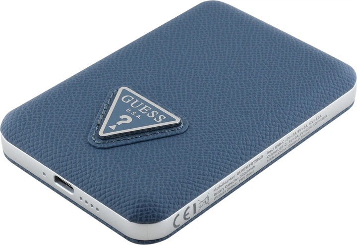 Powerbank Guess Grained Triangle USB-C MagSafe 5000 mAh 20W Blue (3666339310516) - obraz 3