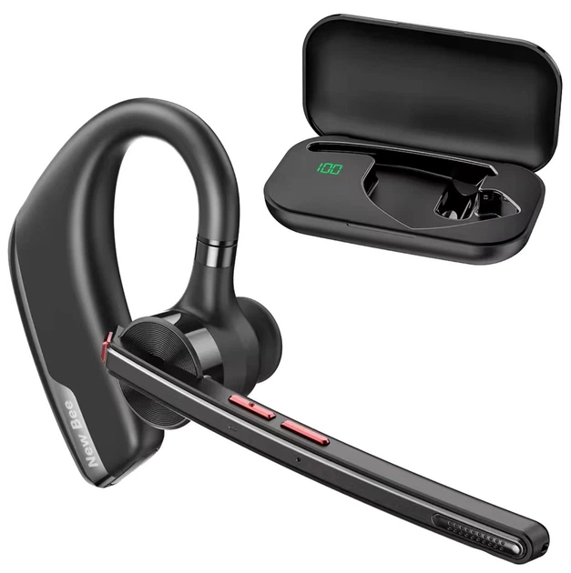 Bluetooth гарнитура New Bee M51 Black с шумоподавлением для работы и общения с двойным микрофоном - изображение 2