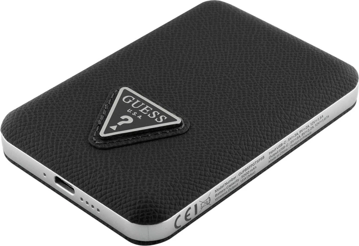 Powerbank Guess Grained Triangle USB-C MagSafe 5000 mAh 20W Black (3666339310493) - obraz 3