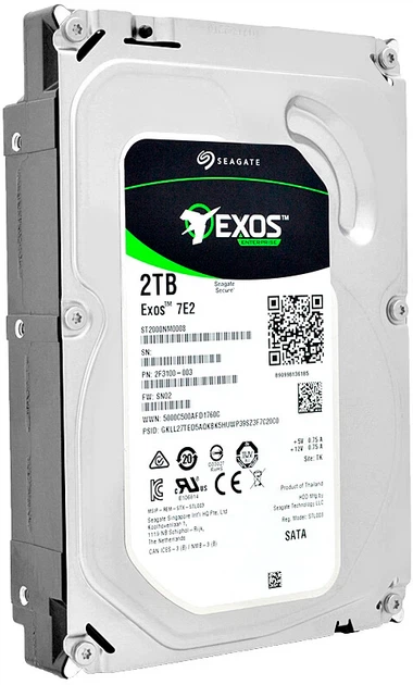 Жесткий диск Seagate Exos 7E2 512N 2ТB 7200rpm 128MB ST2000NM0008