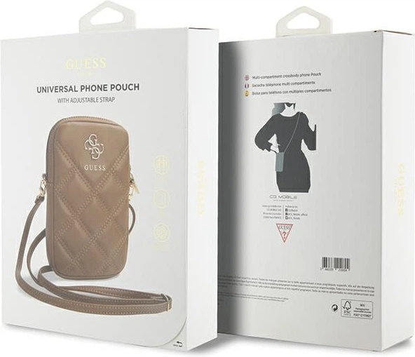 Сумка Guess 4G Quilted Metal Logo Wallet Zipper Pouch Brown (GUWBZPSQSSGW) - зображення 5