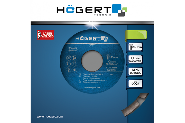 Отрезной алмазный диск Turbo 125x2.2x22.2 мм для болгарки Hogert (HT6D742) - изображение 2