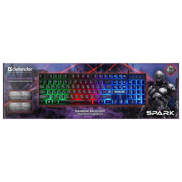 Клавіатура ігрова Defender Spark GK-300L UA LED підсвітка - Фото 3 Клавіатура ігрова Defender Spark GK-300L UA LED підсвітка - зображення 3