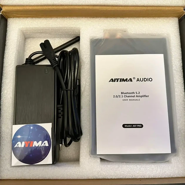 Усилитель звука AIYIMA A07 PRO 48V. Bluetooth 5.2, AUX, 300Wx2