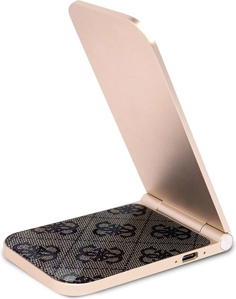 Бездротовий зарядний пристрій Guess 4G Pattern 2-in-1 MagSafe 15W Brown (GUDCFAL4PEGW) - зображення 5