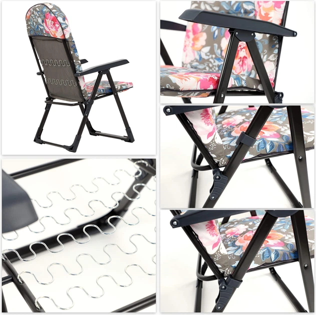 Садове крісло Kadax Soller K4088 116 x 70 см Квіти (5903699431153) - зображення 2