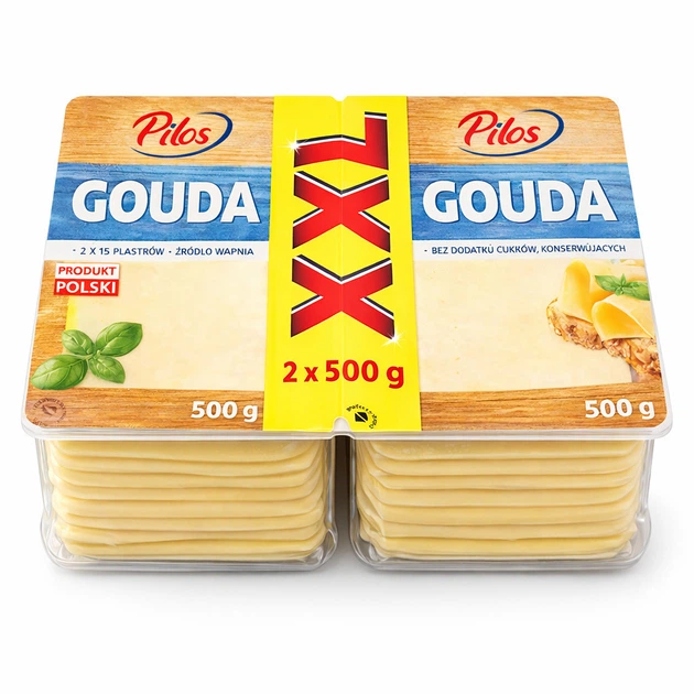 Сир Гауда нарезанный Слайсами PILOS Gouda 1кг (2шт х 500г) - изображение 7