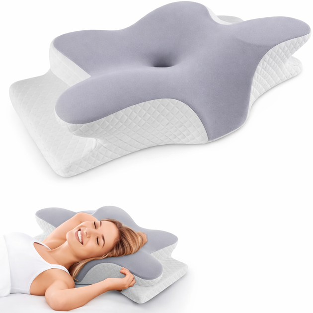 Ортопедична подушка «Метелик» Memory Foam 50×30 см, анатомічна подушка під шию з ефектом пам'яті - Фото 5 Ортопедична подушка «Метелик» Memory Foam 50×30 см, анатомічна подушка під шию з ефектом пам'яті - изображение 5