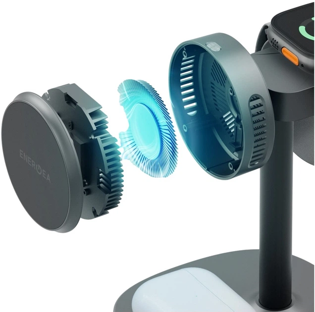 Бездротовий зарядний пристрій Energea MagArctic Stand 4-в-1 18 Вт (8885020103700) - зображення 3