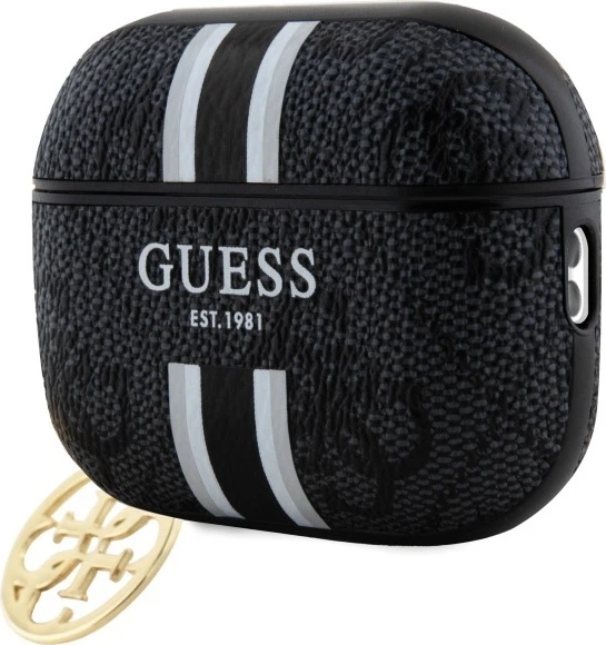 Etui Guess 4G Printed Stripes Charm do Apple AirPods Pro 2 (2022/2023) Black (GUAP2P4RPSK) - obraz 2