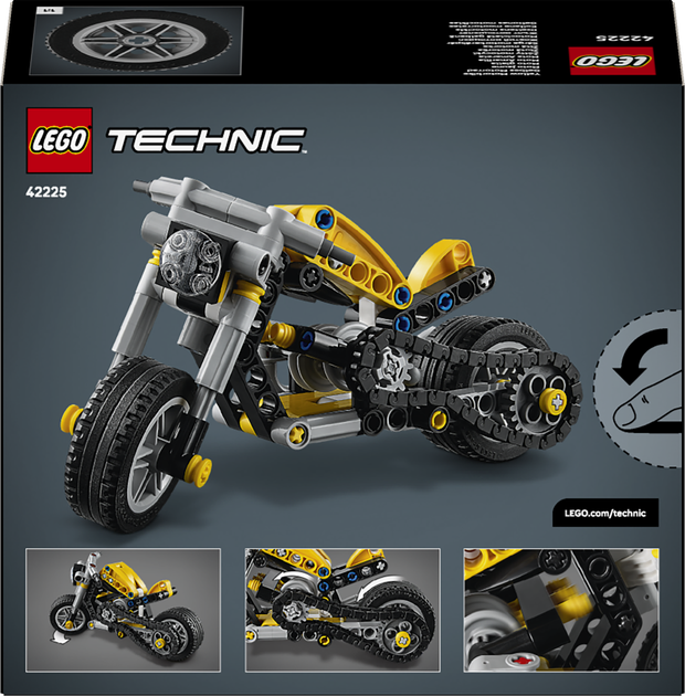 Конструктор LEGO Technic Жовтий мотоцикл 151 деталь (42225) - Фото 9 Конструктор LEGO Technic Жовтий мотоцикл 151 деталь (42225) - зображення 9