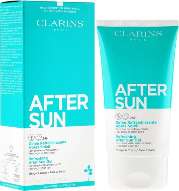 Освежающий гель после загара для лица и тела 150 мл Clarins Refreshing After Sun Gel 24H - изображение 2