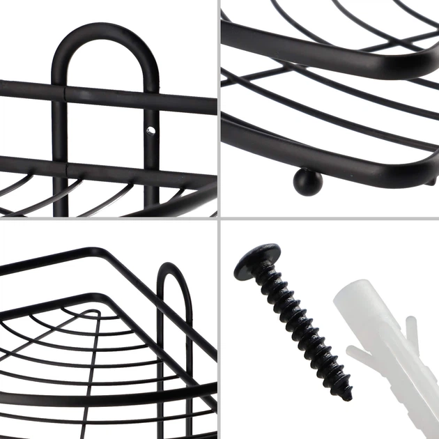 Полиця для ванної кімнати Kadax Kobuk K3881 57.5 х 25.5 см Чорна (5903699429044) - зображення 7