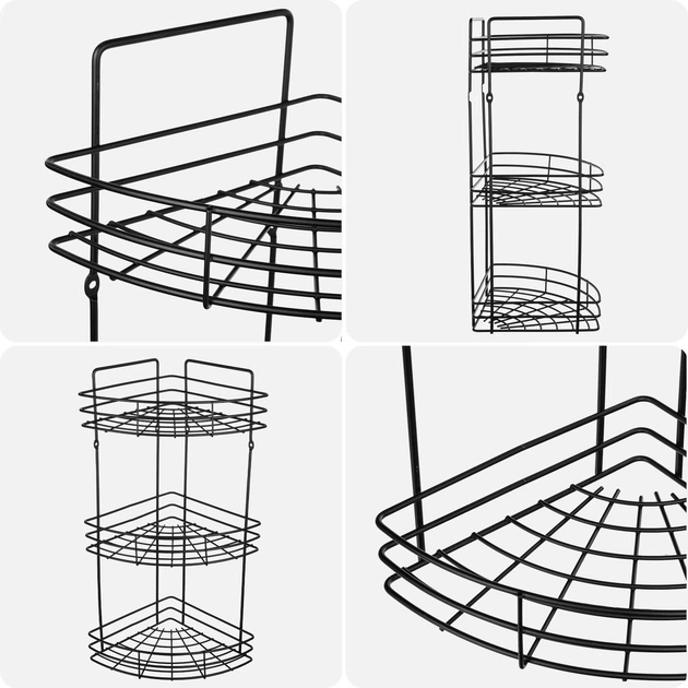 Полиця для ванної кімнати Kadax Kobuk K10223 47 х 26.5 см Чорна (5903699498163) - зображення 5