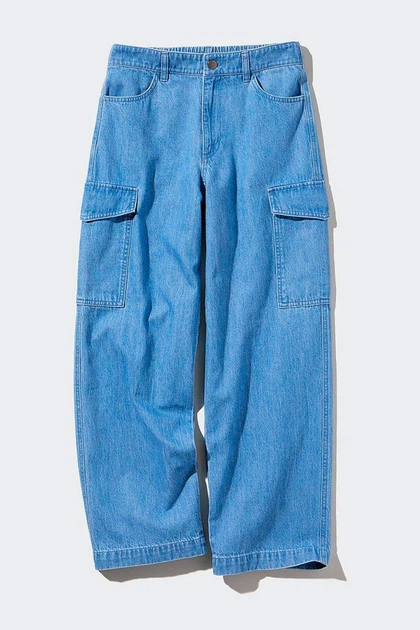 Брюки карго Uniqlo 44(M) Блакитний джинс (126372) - зображення 5
