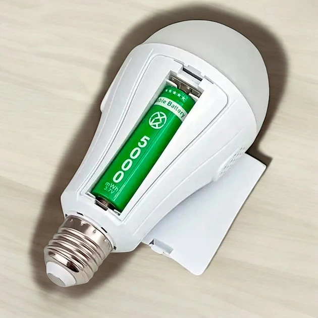 Лампа аварійна з двома акумуляторами 18650, цоколь Е27 на 20Watt - зображення 3