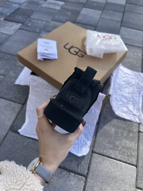 Чоловічі уггі Ultra Mini Black ультра міні замша хутро 45р чорні - Фото 4 Чоловічі уггі Ultra Mini Black ультра міні замша хутро 45р чорні - изображение 4