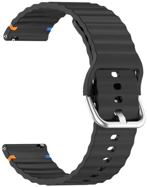 Ремешок BeCover Ribbed Straight 20mm для Samsung Galaxy Watch 7 40/44mm/7 FE/6/6 Classic/5/5 Pro/4/4 Classic/Watch 3 41mm Black (BC_714840) - изображение 2
