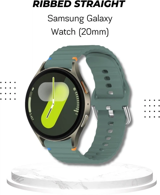 Ремешок BeCover Ribbed Straight 20mm для Samsung Galaxy Watch 7 40/44mm/7 FE/6/6 Classic/5/5 Pro/4/4 Classic/Watch 3 41mm Dark Green (BC_714844) - Фото 5 Ремешок BeCover Ribbed Straight 20mm для Samsung Galaxy Watch 7 40/44mm/7 FE/6/6 Classic/5/5 Pro/4/4 Classic/Watch 3 41mm Dark Green (BC_714844) - изображение 5