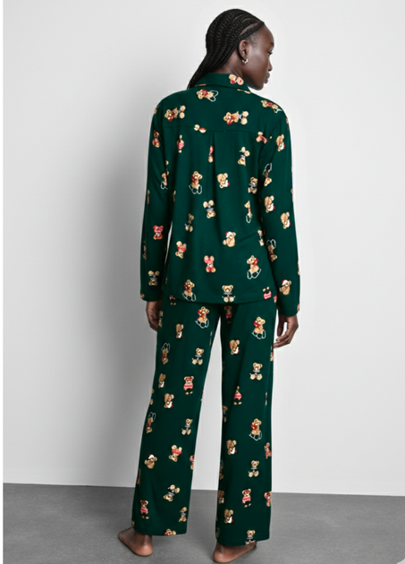 Жіночі піжамні штани Primark Christmas Teddy Bear Bottoms L для дому та сну Зелений (8831) - Фото 4 Жіночі піжамні штани Primark Christmas Teddy Bear Bottoms L для дому та сну Зелений (8831) - зображення 4