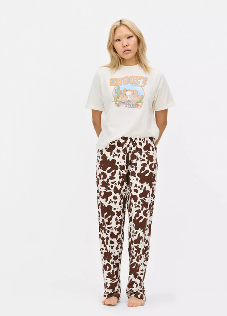 Пижамные хлопковые штаны Primark Printed Bottom Pyjama S Низ пижамы Коричневый (8845) - изображение 2
