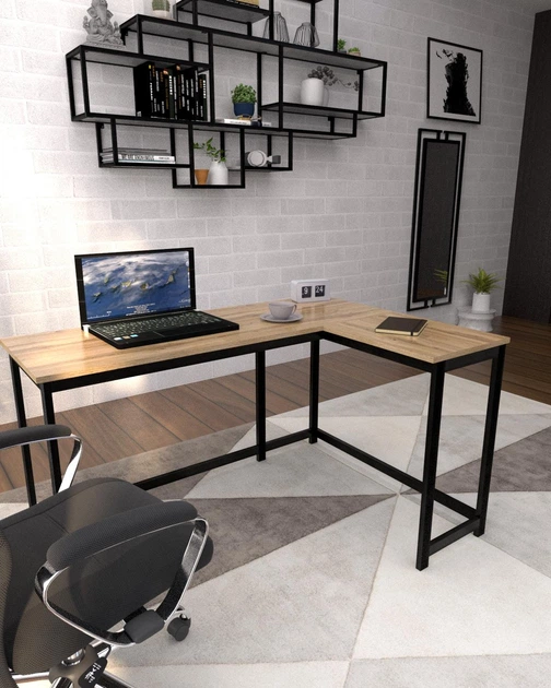 Письменный угловой стол в стиле лофт EcoLoft Контур DSP-1345-1 Дуб Аппалачи - изображение 4