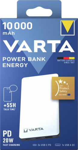 УМБ Varta Power Bank Energy 10000 mAh 15W White (ŁAD-VAR-0000008) - зображення 3