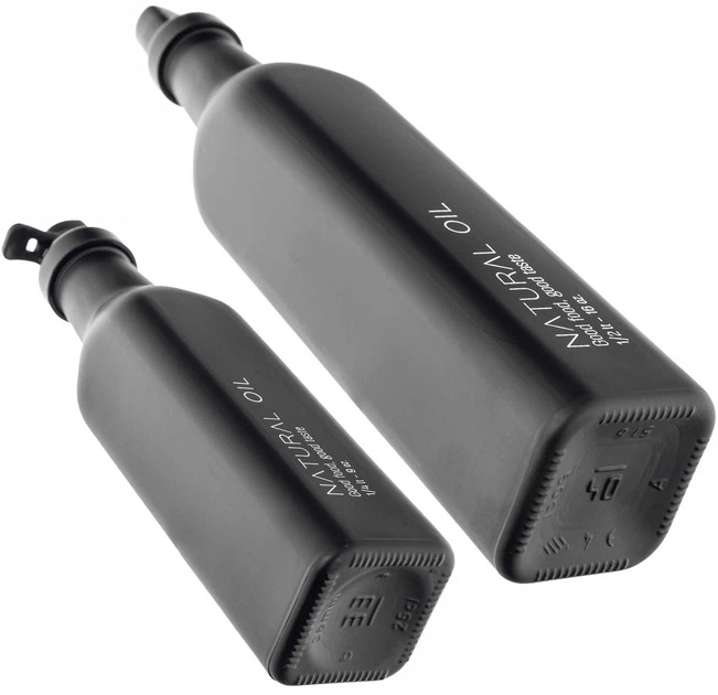 Набір пляшок для олії Kadax Setri з дозатором 0.25 л + 0.5 л 2 шт. Чорні (5903699487747) - зображення 2