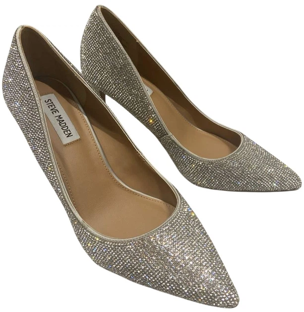 Czółenka damskie na obcasie Steve Madden Lillie Pump (crystal) SM11000728-968 39 24.6 cm Srebrne (8719484770768) (955555901867026) - Outlet - obraz 2