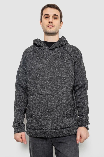 Худи мужской на флисе, цвет серый, L-XL, 257R15 - Фото 1 Худи мужской на флисе, цвет серый, L-XL, 257R15 - изображение 1
