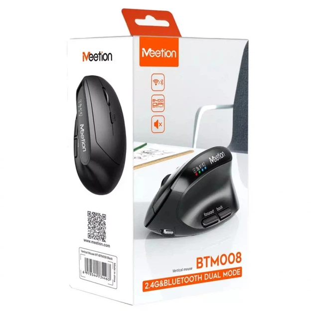 Мышка Meetion BTM008 Wireless/Bluetooth Black (MT-BTM008-A) - зображення 2