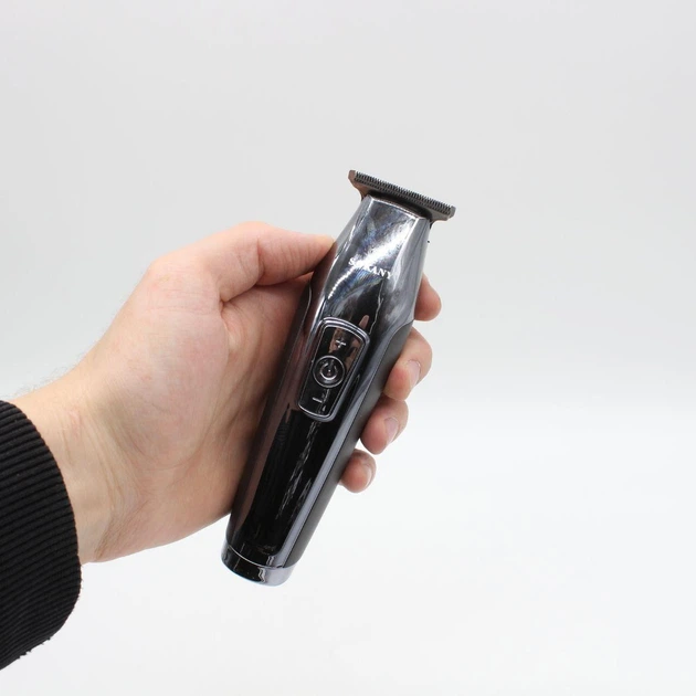 Триммер для стрижки волос SK-16054 аккумуляторный с USB зарядкой 4 насадки металлический корпус 120 минут автономной работы Серебристый - изображение 2