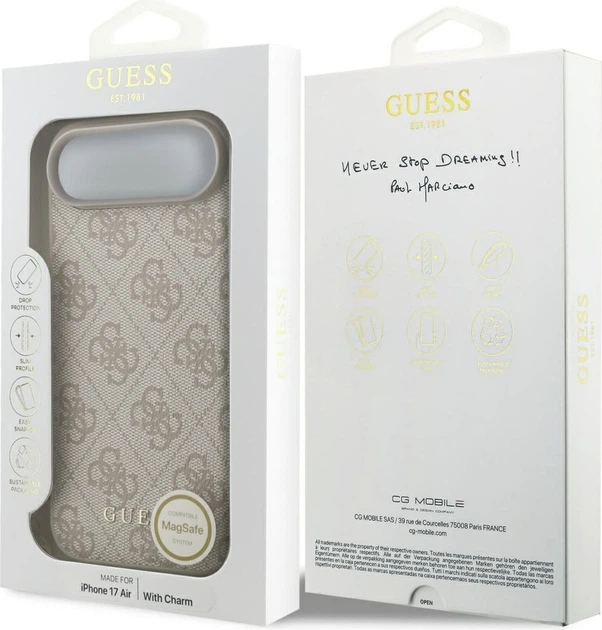 Etui plecki Guess 4G Charms Collection MagSafe do Apple iPhone Air Pink (GUHMP17MGF4GCP) - obraz 7