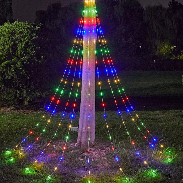 Гирлянда Конский хвост от сети, 2,5 м, 20 нитей, 500 LED, RGB - изображение 3