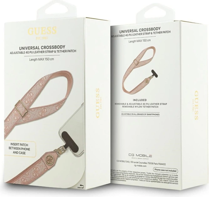 Шнурок Guess Universal CBDY 4G Tether Patch Strass Metal Logo Pink (GUUCNP4DGMP) - зображення 5
