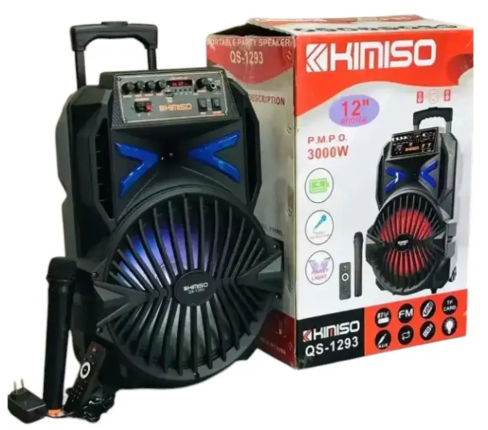 Колонка-чемодан KIMISO QS-1293 60 Вт, акумулятор 2000 мАг, автономна робота до 5 годин, 12 дюймів - зображення 7