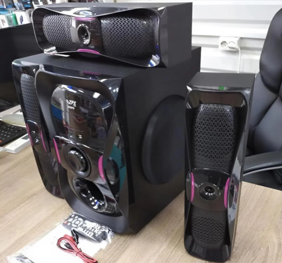 Акустична система ZPX ZX3070 мультимедійна 3.1, сабвуфер 80 Вт, Bluetooth, AUX, USB, SD - изображение 3