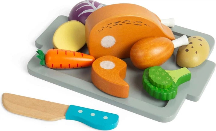 Zestaw do zabawy Bigjigs Toys do pieczenia obiadu 12 elementów 37043 (0691621850435) - obraz 2