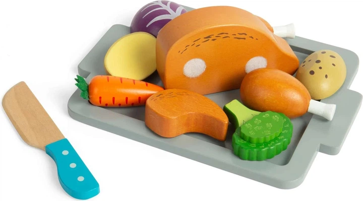 Zestaw do zabawy Bigjigs Toys do pieczenia obiadu 12 elementów 37043 (0691621850435) - obraz 3