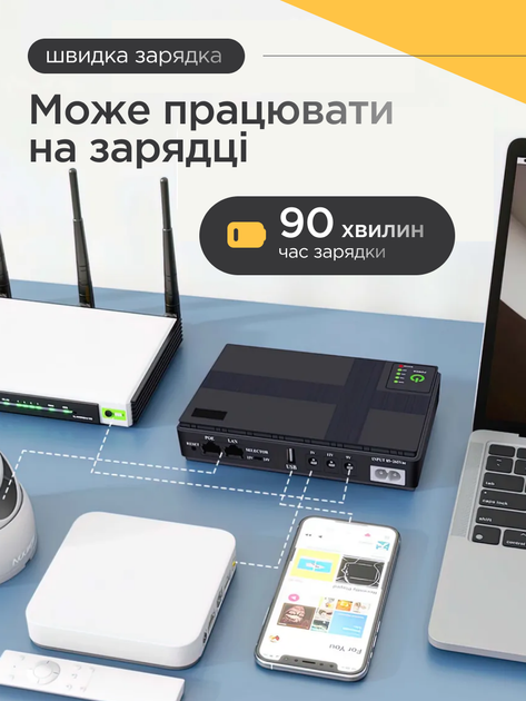 UPS (ИБП) DC1036 для роутеров 10400 Ah USB-DC 36W-2A-5V/9V/12V (UPS-1036P) - изображение 3