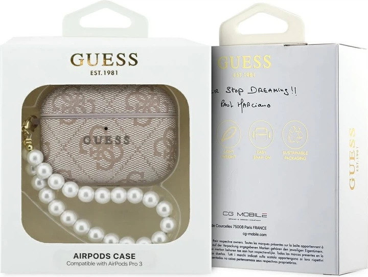 Чохол Guess 4G Pearl Strap для Apple AirPods Pro 3 Pink (GUAP3P4E4PSP) - зображення 4
