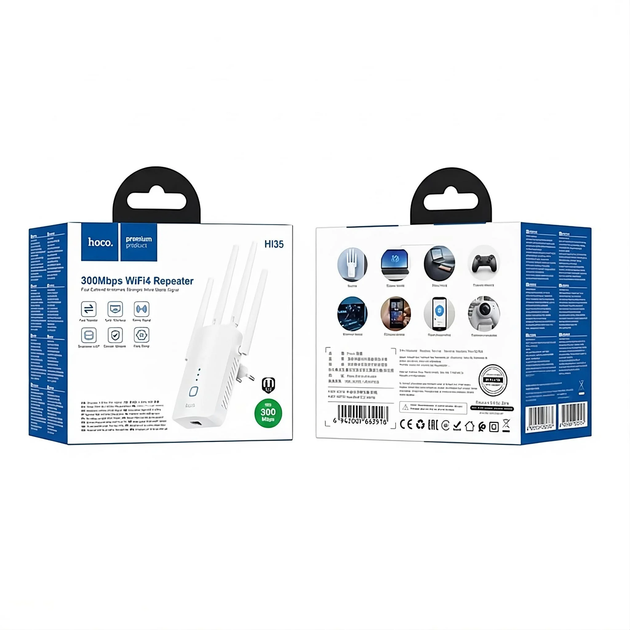 Роутер Wi fi repeater HOCO HI35 - Фото 4 Роутер Wi fi repeater HOCO HI35 - изображение 4