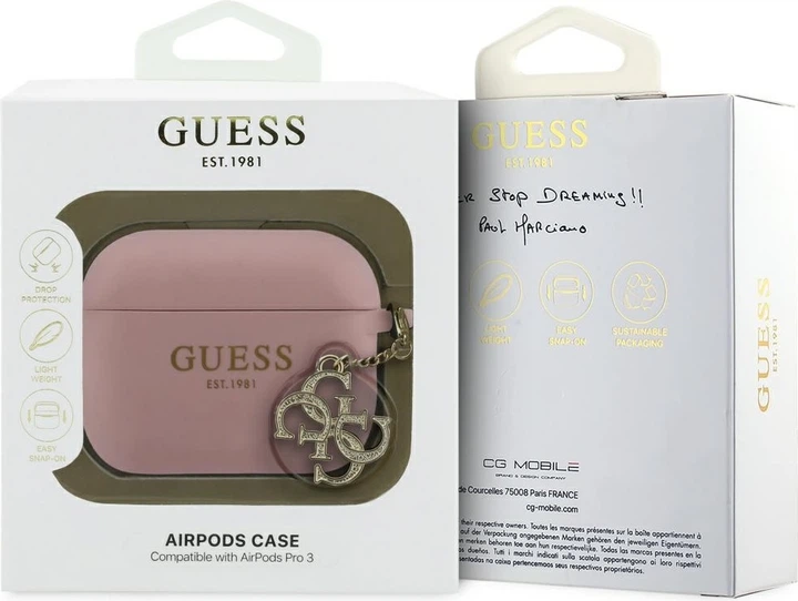 Чохол Guess Silicone 4G Charm для Apple AirPods Pro 3 Pink (GUAP3LECG4P) - зображення 4