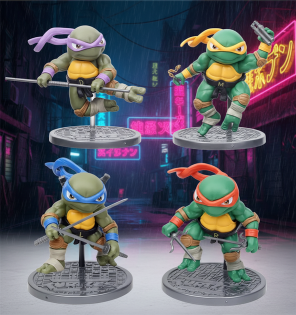 Набір фігурок Черепашки Ніндзя Ninja Turtles TMNT іграшки 4 шт Леонардо - Донатело - Мікіланжело - Рафаель 12,5 см - зображення 2