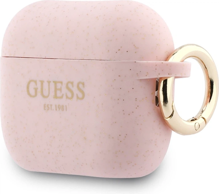Чохол Guess Silicone Glitter Ring для Apple AirPods Pro 3 Pink (GUAP3SGGEP) - зображення 2