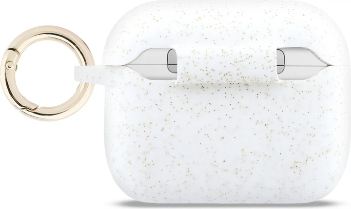 Чохол Guess Silicone Glitter Ring для Apple AirPods Pro 3 White (GUAP3SGGEH) - зображення 3